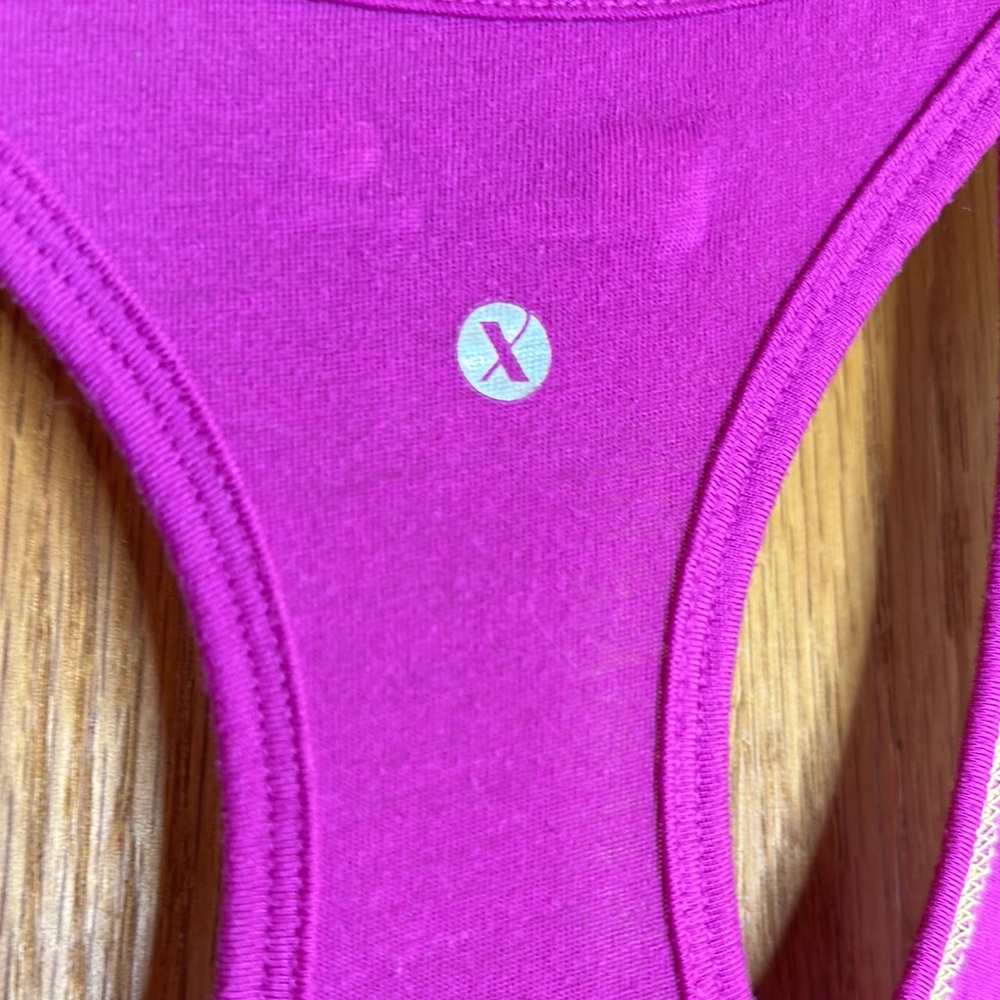 Xersion vibrant purple/fushia sleeveless Racerback tank “Almost doesn’t count” - Picture 5 of 11